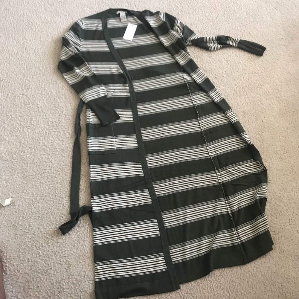 Vertigo Paris Striped Longline Cardigan Duster